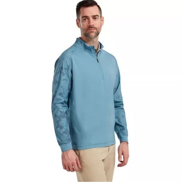FootJoy Other - Footjoy 1/4 Zip Golf Midlayer Blue Camo Floral Pullover Mens Sz M